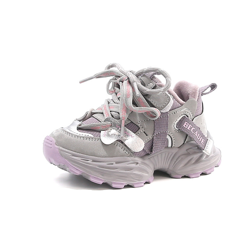 Dječje tenisice s flis podstavom za zimu 2025, unisex, casual dad shoes stil, mekana potplata