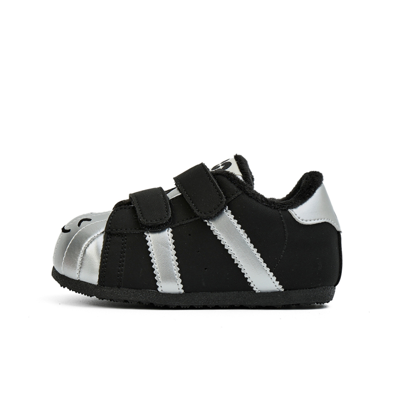 Dječje cipele s Velcro kopčom, pliš unutarnja obloga, dizajn sa smiješnim licem, prozračne, debeli đon, protuklizne