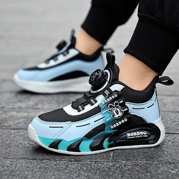 Pantofi de alergare pentru copii — panou din plasă, impermeabili, respirabili, talpă EVA antiderapantă, închidere cu cataramă rotativă