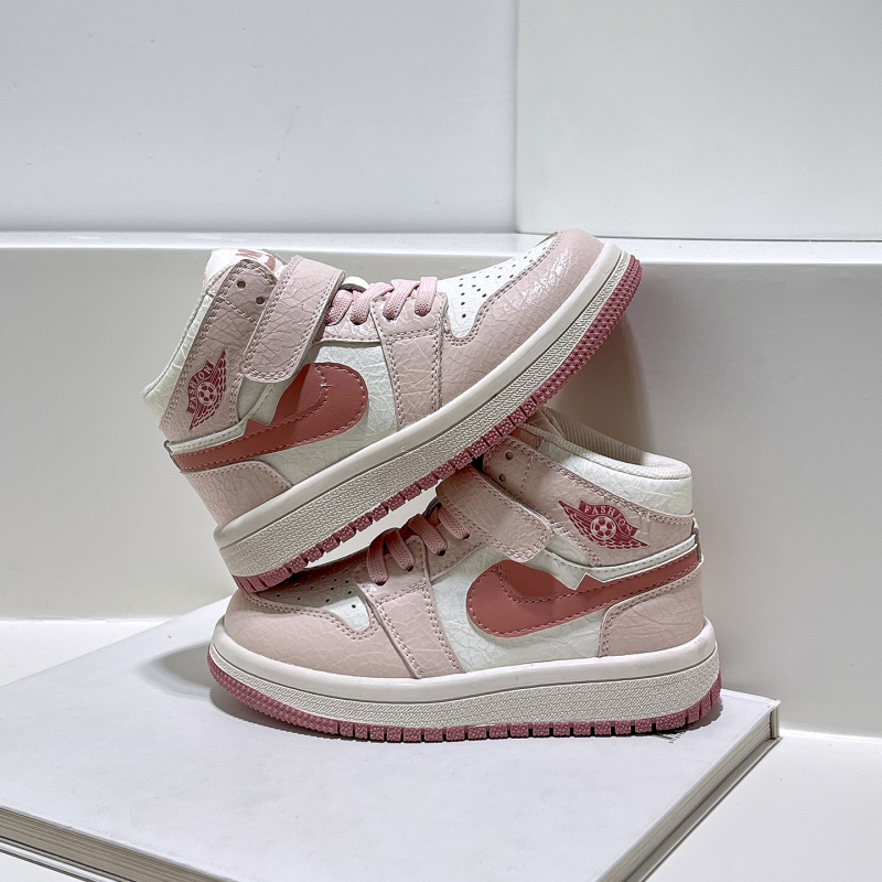 Adidași baschet pentru copii, înălți, cu căptușeală pufoasă, partea superioară din piele naturală, închidere Velcro, talpă din cauciuc, respirabili, unisex, pentru vârste 7–16 ani, lansare toamnă 2025