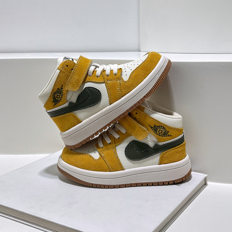 Adidași baschet pentru copii, înălți, cu căptușeală pufoasă, partea superioară din piele naturală, închidere Velcro, talpă din cauciuc, respirabili, unisex, pentru vârste 7–16 ani, lansare toamnă 2025