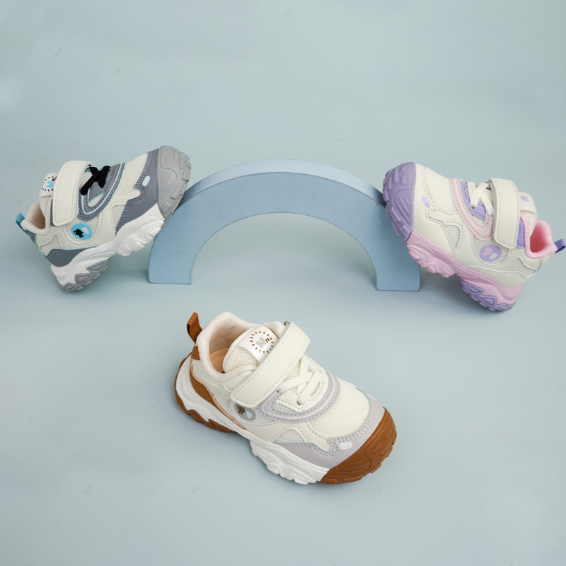 Jimmy Bear Pantofi sport copii pentru alergare - partea superioară din piele artificială, închidere Velcro, talpă EVA ușoară, model cu dungi, pentru copii 4–6 ani, unisex