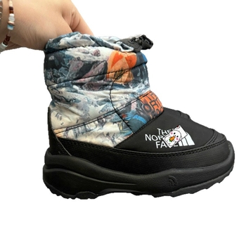 Ghete de copii până la gleznă, unisex, Iarnă 2025, partea superioară din nylon impermeabil, talpă din cauciuc, pentru copii 4–16 ani