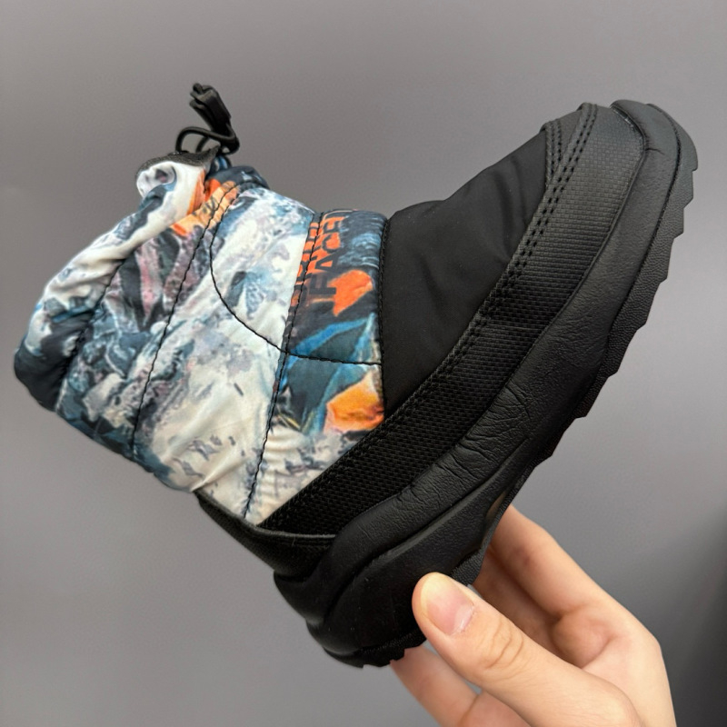 Ghete de copii până la gleznă, unisex, Iarnă 2025, partea superioară din nylon impermeabil, talpă din cauciuc, pentru copii 4–16 ani