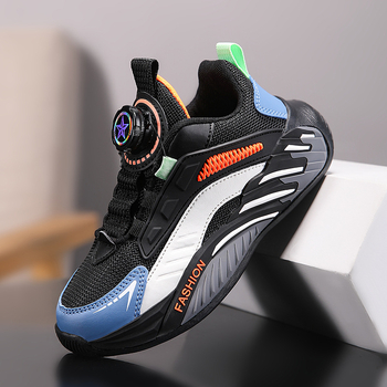 Adidași pentru copii pentru alergare, închidere cu cataramă rotativă, parte superioară din plasă, ușori, antiderapant, rezistenți la uzură, talpă MD