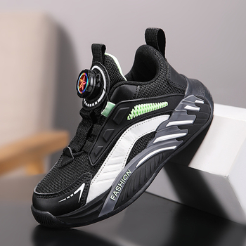 Adidași pentru copii pentru alergare, închidere cu cataramă rotativă, parte superioară din plasă, ușori, antiderapant, rezistenți la uzură, talpă MD