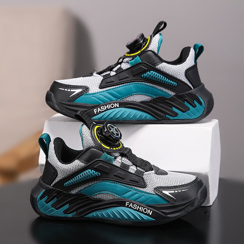 Adidași pentru copii pentru alergare, închidere cu cataramă rotativă, parte superioară din plasă, ușori, antiderapant, rezistenți la uzură, talpă MD