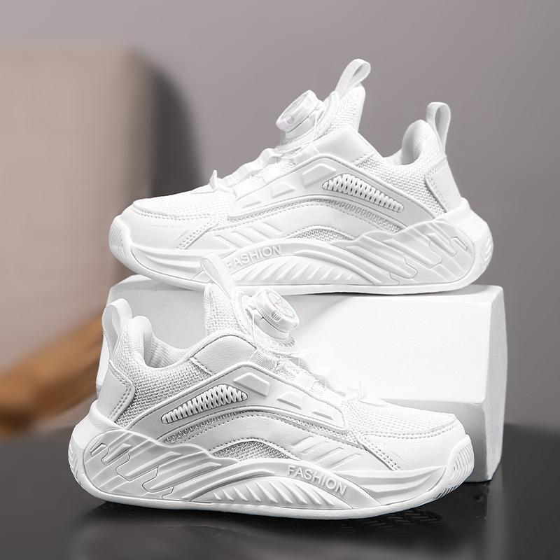 Adidași pentru copii pentru alergare, închidere cu cataramă rotativă, parte superioară din plasă, ușori, antiderapant, rezistenți la uzură, talpă MD