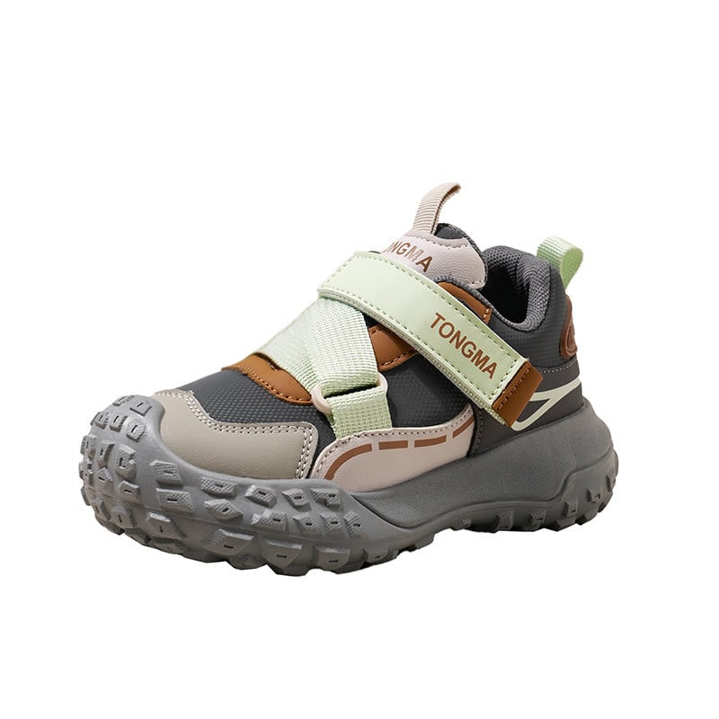 Pantofi pentru copii în stil dad shoes, cu partea superioară din plasă respirabilă, închidere Velcro, ușori, anti-derapare și talpă din compozit durabilă