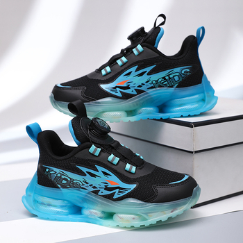 Pantofi sport pentru copii băieți, vară – partea superioară din material sintetic, respirabilă, talpă EVA, suprafață din piele sintetică, închidere cu cataramă rotativă