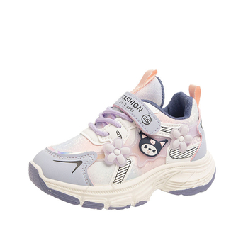 Pantofi sport pentru copii în stil Dad sneakers, partea superioară din piele artificială, respirabili, pentru toamnă, închidere Velcro