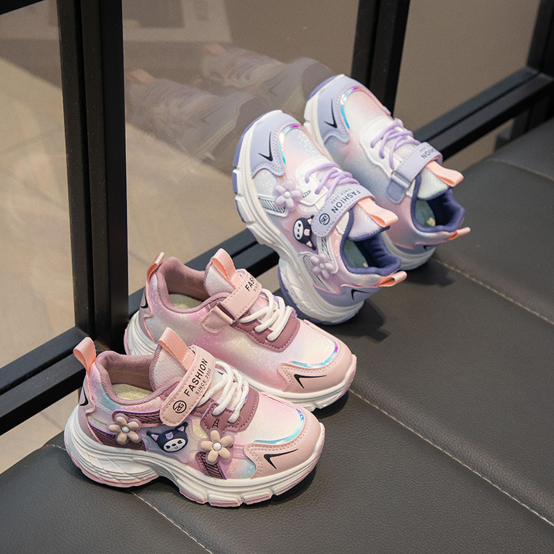 Pantofi sport pentru copii în stil Dad sneakers, partea superioară din piele artificială, respirabili, pentru toamnă, închidere Velcro