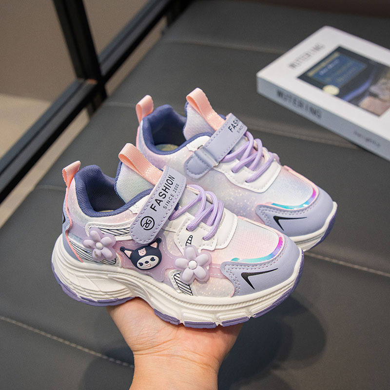 Pantofi sport pentru copii în stil Dad sneakers, partea superioară din piele artificială, respirabili, pentru toamnă, închidere Velcro