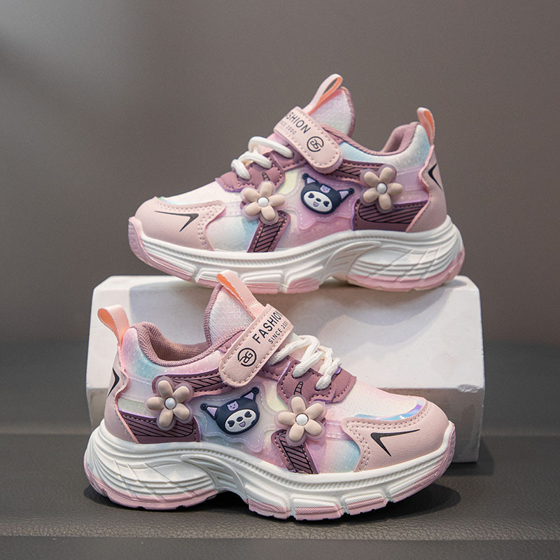 Pantofi sport pentru copii în stil Dad sneakers, partea superioară din piele artificială, respirabili, pentru toamnă, închidere Velcro