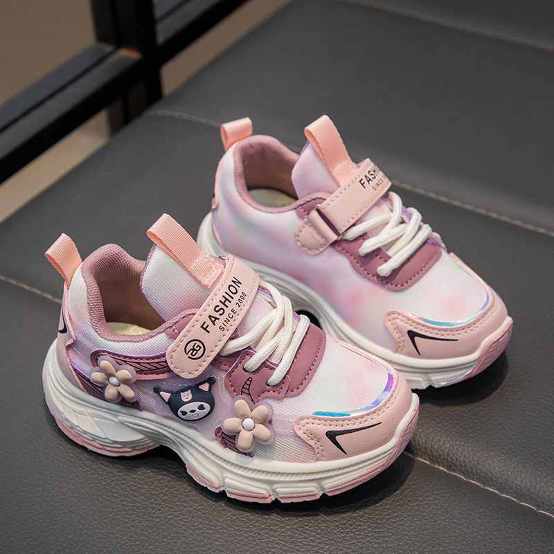 Pantofi sport pentru copii în stil Dad sneakers, partea superioară din piele artificială, respirabili, pentru toamnă, închidere Velcro