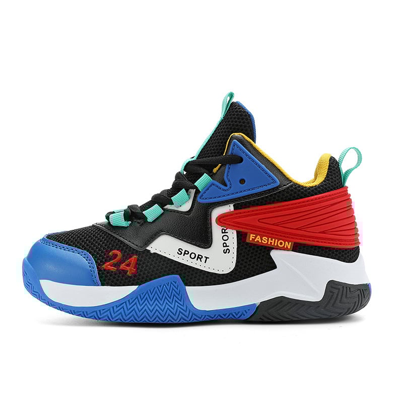 Pantofi baschet pentru copii - Față superioară din piele sintetică cu plasă, respirabili, anti-derapare, rezistenți la uzură, ușori, talpă TPR