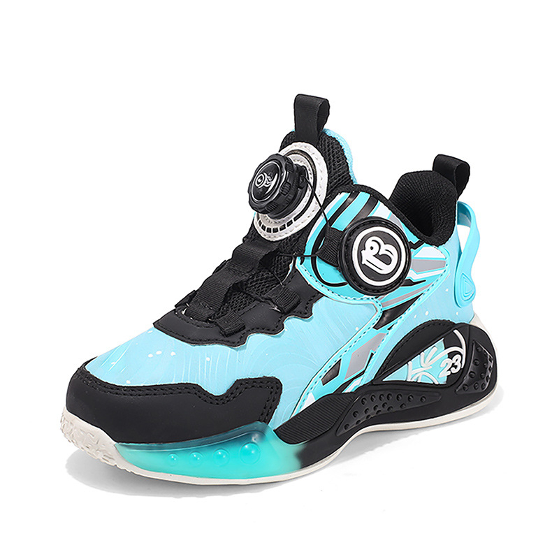 Pantofi de baschet pentru copii – Unisex, Parte superioară din piele sintetică, Talpă MD, Rezistenți la apă, Antiderapare, Model cu dungi.