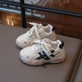 Dexun pantofi casual pentru copii, exterior PU și talpă PU, închidere Velcro, unisex, vârsta 1–3 ani, primăvară–toamnă