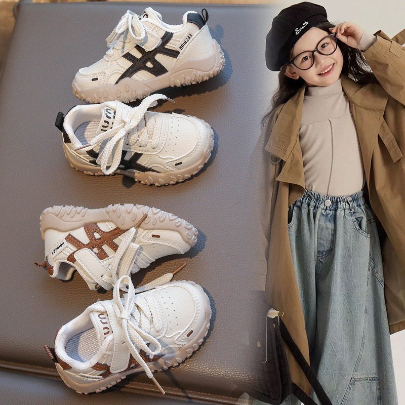 Dexun pantofi casual pentru copii, exterior PU și talpă PU, închidere Velcro, unisex, vârsta 1–3 ani, primăvară–toamnă