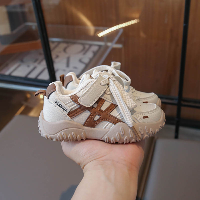 Dexun pantofi casual pentru copii, exterior PU și talpă PU, închidere Velcro, unisex, vârsta 1–3 ani, primăvară–toamnă