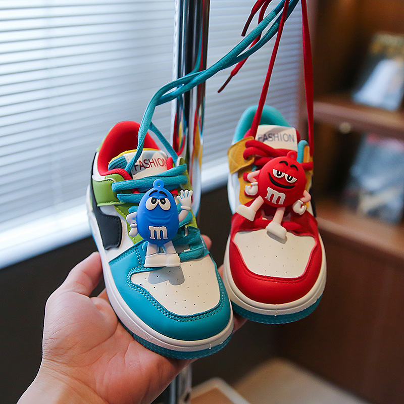 Pantofi sport pentru copii cu platformă, model graffiti cartoon, partea superioară PU, căptușeală din piele artificială, talpă din cauciuc antiderapant