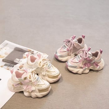 Pantofi sport pentru fete, exterior din Super Fiber, talpă din cauciuc, șireturi frontale, pentru vârste 4–16 ani, lansare primăvara 2025