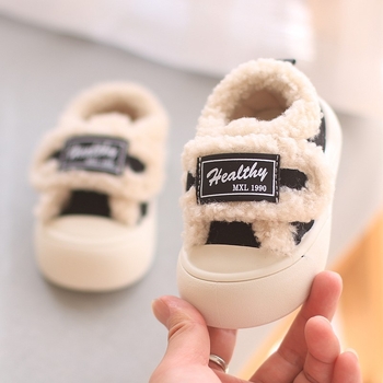 Dječje zimske casual tenisice s fleece unutrašnjom, niski gornji dio, kožni gornji dio, Velcro zatvarač, protuklizne, za uzrast 1–6 godina