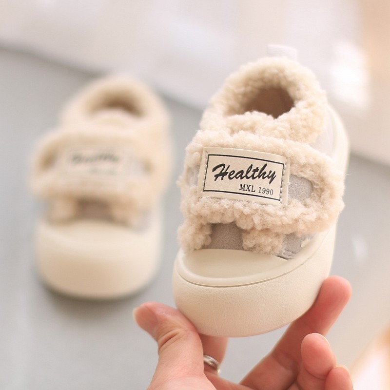 Dječje zimske casual tenisice s fleece unutrašnjom, niski gornji dio, kožni gornji dio, Velcro zatvarač, protuklizne, za uzrast 1–6 godina
