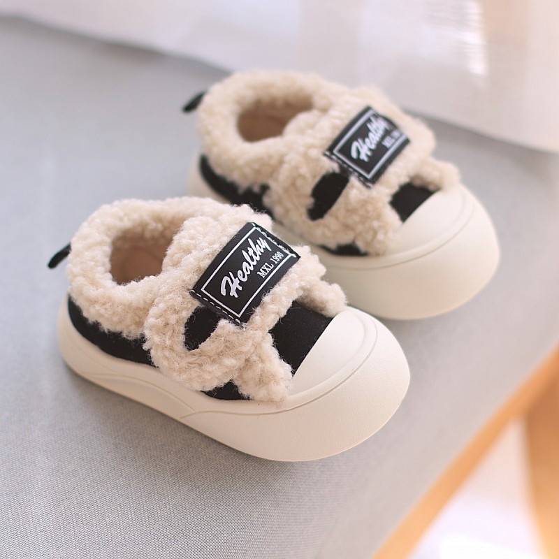 Dječje zimske casual tenisice s fleece unutrašnjom, niski gornji dio, kožni gornji dio, Velcro zatvarač, protuklizne, za uzrast 1–6 godina