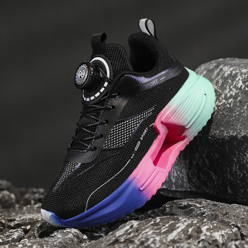 Dječje tenisice za trčanje s prozračnim mrežastim gornjim dijelom, gumom na potplatu, zatvaranje rotirajućom kopčom, otporne na habanje i protiv klizanja, za uzrast 4–16 godina, unisex