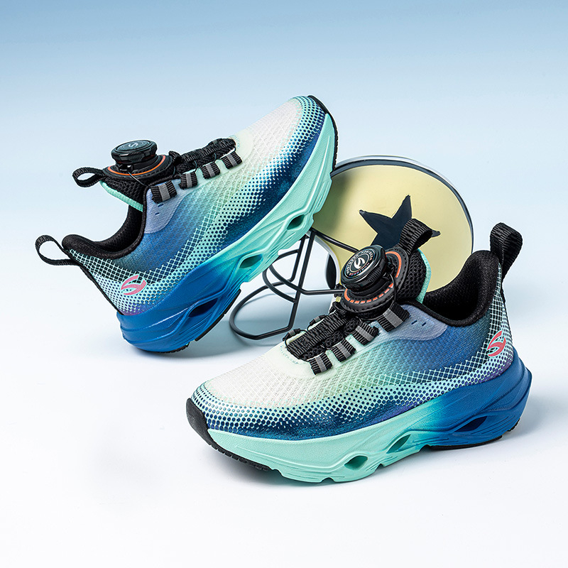 Dječje tenisice za trčanje s prozračnim dvostrukim mrežicama, rotirajućom kopčom, amortizirajuća podloga od gume i EVA, lagane, za proljeće i jesen.