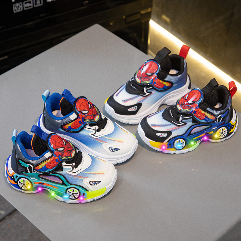 Muške tenisice za dječake, mrežasti gornji dio, crtani uzorak, gumeni potplat, Velcro zatvaranje, proljeće 2025