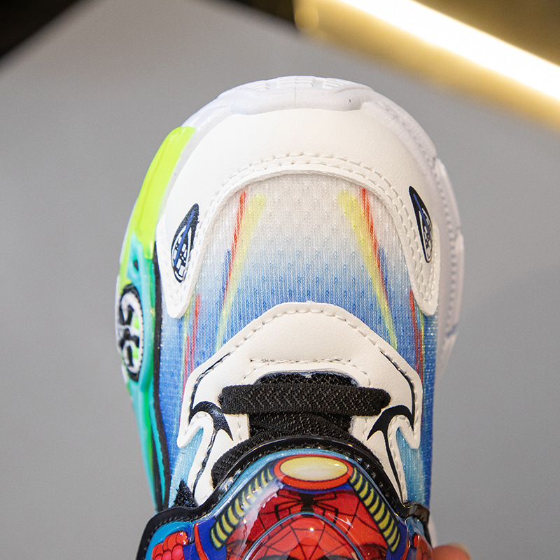 Muške tenisice za dječake, mrežasti gornji dio, crtani uzorak, gumeni potplat, Velcro zatvaranje, proljeće 2025