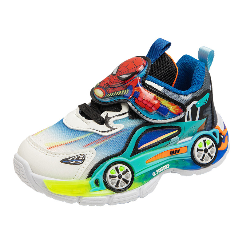 Muške tenisice za dječake, mrežasti gornji dio, crtani uzorak, gumeni potplat, Velcro zatvaranje, proljeće 2025
