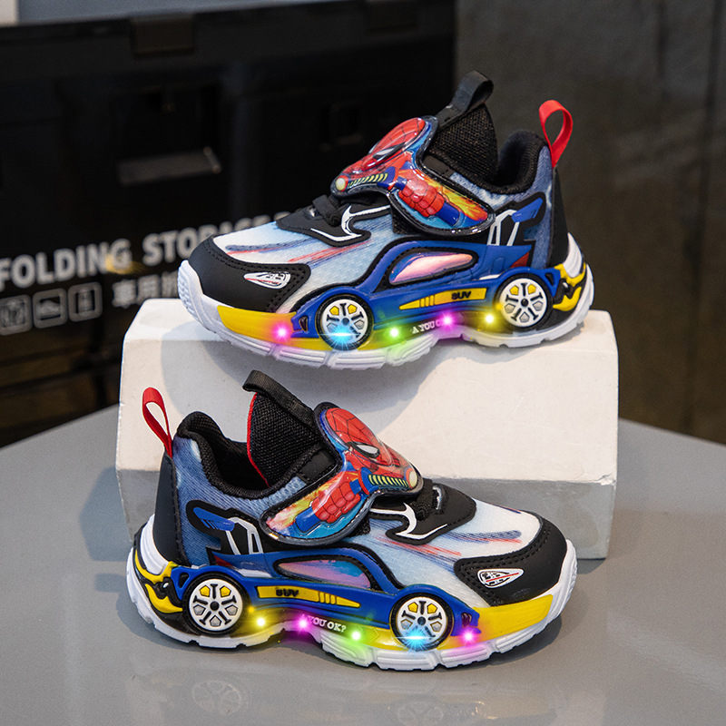 Muške tenisice za dječake, mrežasti gornji dio, crtani uzorak, gumeni potplat, Velcro zatvaranje, proljeće 2025