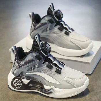 Pantofi sport pentru copii unisex, partea superioară din piele artificială respirabilă, închidere cu nasture rotativ, pentru vârste 4–12 ani, lansare toamnă 2024