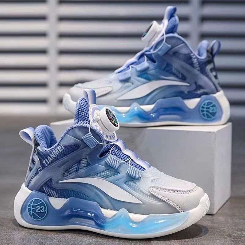 Pantofi sport pentru copii unisex, partea superioară din piele artificială respirabilă, închidere cu nasture rotativ, pentru vârste 4–12 ani, lansare toamnă 2024