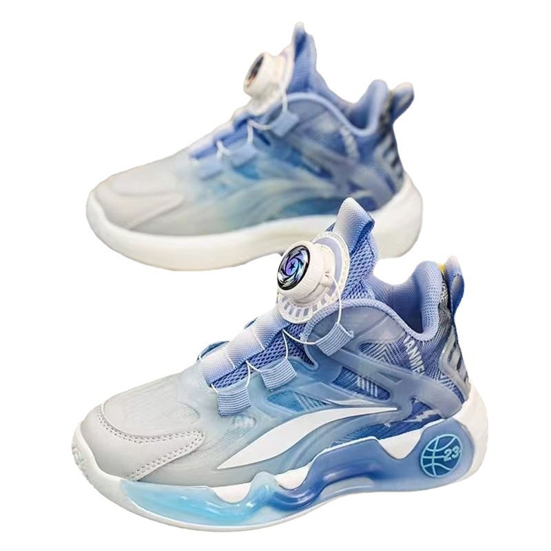 Pantofi sport pentru copii unisex, partea superioară din piele artificială respirabilă, închidere cu nasture rotativ, pentru vârste 4–12 ani, lansare toamnă 2024