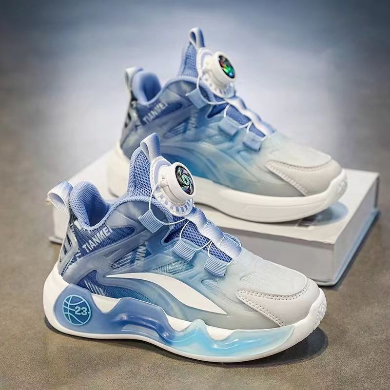 Pantofi sport pentru copii unisex, partea superioară din piele artificială respirabilă, închidere cu nasture rotativ, pentru vârste 4–12 ani, lansare toamnă 2024