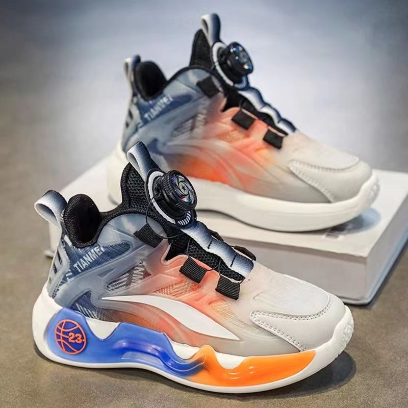 Pantofi sport pentru copii unisex, partea superioară din piele artificială respirabilă, închidere cu nasture rotativ, pentru vârste 4–12 ani, lansare toamnă 2024