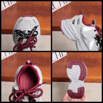 Dječje tenisice u stilu dad shoes s debelom potplatom i zatvaranjem na Velcro, gornji dio od mikrovlatene kože, potplat od gume, sezone zima/proljeće/jesen, dob 4–16 godina