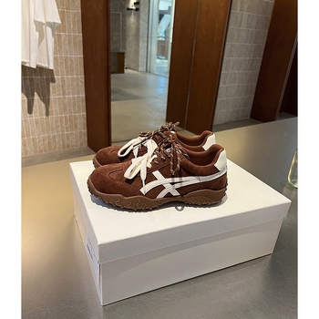 Ženske tenisice od prave kože s debelim potplatom za povećanje visine, visok dizajn 3–7 cm, gumena potplat, prednje vezivanje