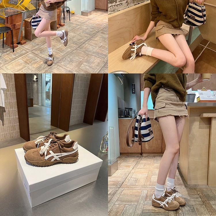 Ženske tenisice od prave kože s debelim potplatom za povećanje visine, visok dizajn 3–7 cm, gumena potplat, prednje vezivanje