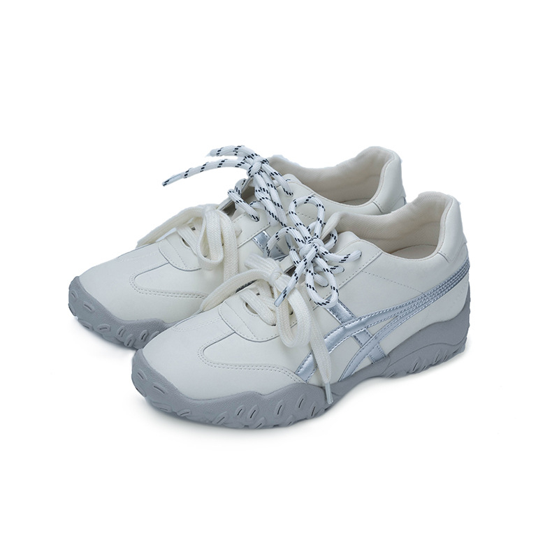 Ženske tenisice od prave kože s debelim potplatom za povećanje visine, visok dizajn 3–7 cm, gumena potplat, prednje vezivanje