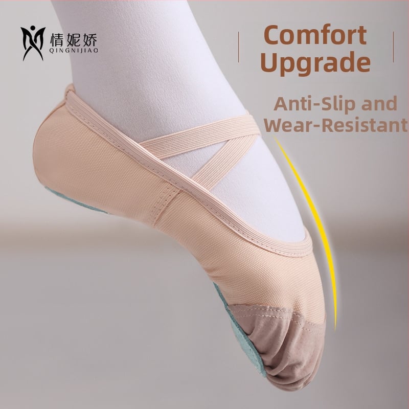 Plesne cipele za djecu i odrasle – platnene gornji dio, kožna potplata; dišuće, lagane, otporne na habanje; pogodne za balet i moderni ples