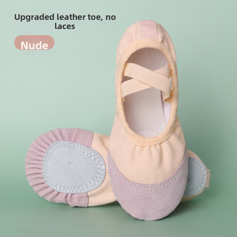 Plesne cipele za djecu i odrasle – platnene gornji dio, kožna potplata; dišuće, lagane, otporne na habanje; pogodne za balet i moderni ples