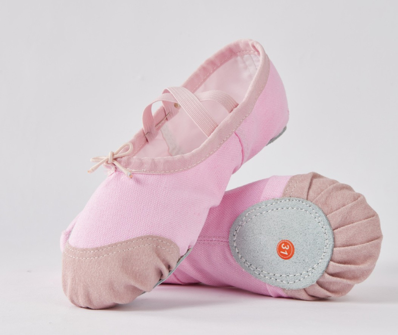 Dječje tenisice za jogu, gornji dio od platna, potplat od kože goveda, prozračne i lagane, za balet, moderni ples i latino ples