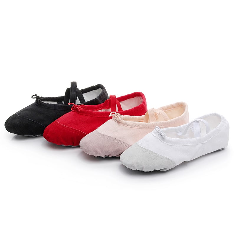 Dječje tenisice za jogu, gornji dio od platna, potplat od kože goveda, prozračne i lagane, za balet, moderni ples i latino ples
