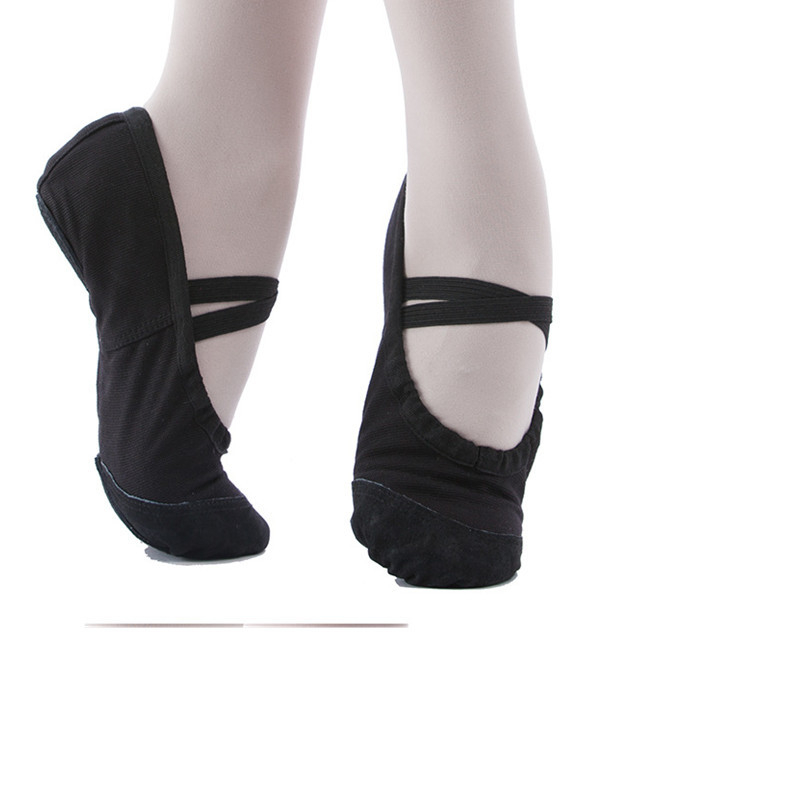 Dječje tenisice za jogu, gornji dio od platna, potplat od kože goveda, prozračne i lagane, za balet, moderni ples i latino ples