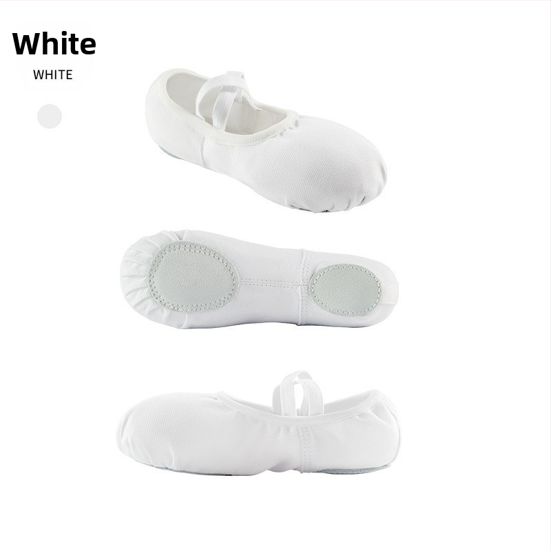 Dječje tenisice za jogu, gornji dio od platna, potplat od kože goveda, prozračne i lagane, za balet, moderni ples i latino ples